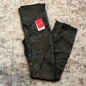 SPANX camo faux leather leggings  NWT